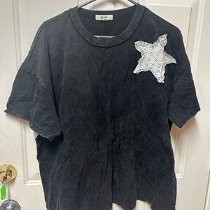 Blue Velvet Black Star Patch Tee